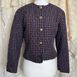 Vintage SK & Co. Petite Cropped Quilted Bolero Jacket